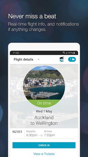 Air NZ mobile app screenshot 1