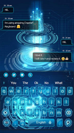 Тема High Tech Neon Keyboard скриншот 2