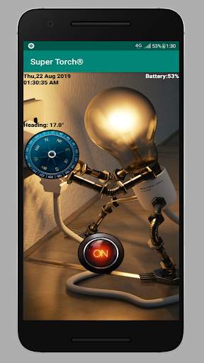 Flashlight Super Torch® Pro Powered With Compass! screenshot 4
