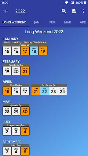 Texas Calendar скриншот 6