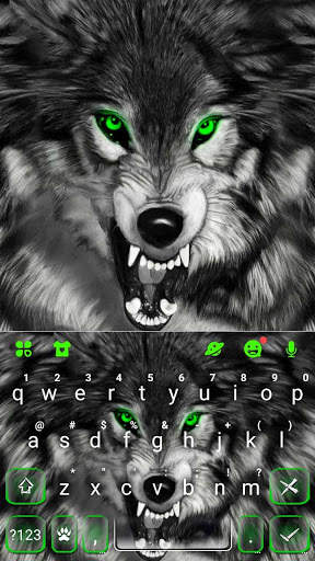 Fierce Wolf Green Keyboard Theme screenshot 5