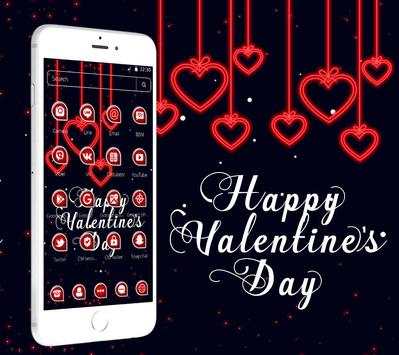 Valentine Day Red and Black Heart Theme 💞 screenshot 4