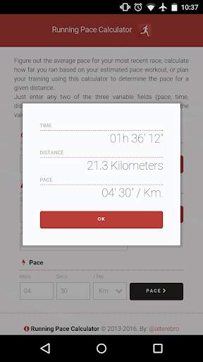 Running Pace Calculator screenshot 2