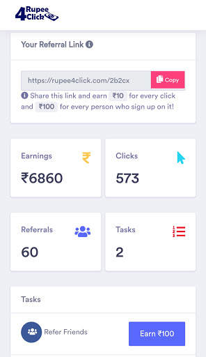 Rupee4Click : Earn Money Doing Simple Tasks स्क्रीनशॉट 3