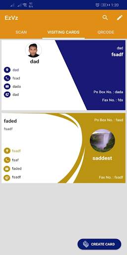 EzVz - Business Visiting card maker app screenshot 2