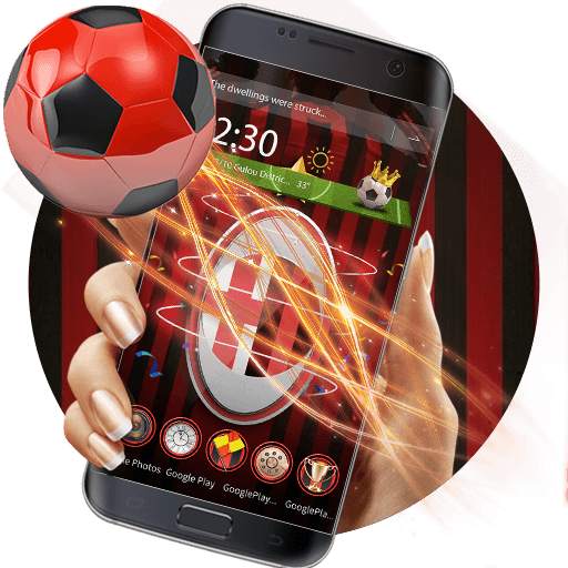 3D Milan Football Red theme 1.0.1