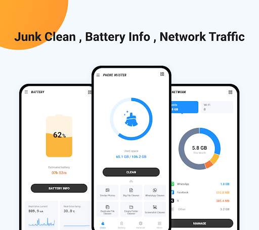 Ora Phone Master - clean junk screenshot 1