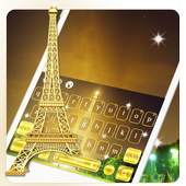 Golden Paris Keyboard Theme 10001004