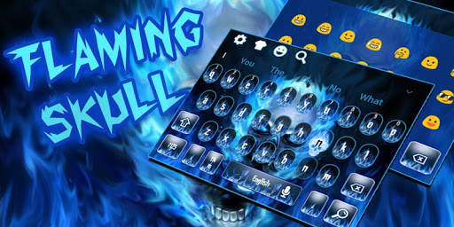 Blue Flaming Skull Keyboard Theme screenshot 5
