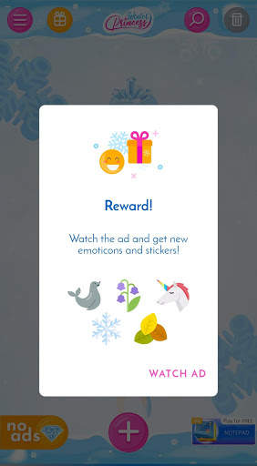 Winter Princess Notepad (with PIN or fingerprint) screenshot 8
