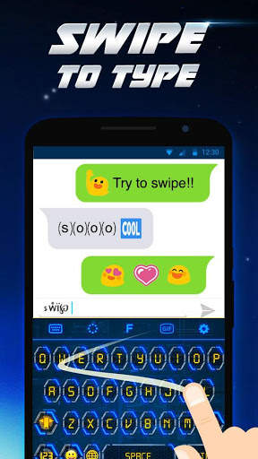 Neon Spaceship Keyboard Theme screenshot 4