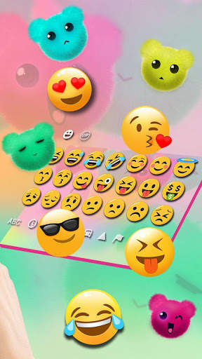 Kawaii Fluffy Teddy Bear Keyboard Theme screenshot 3