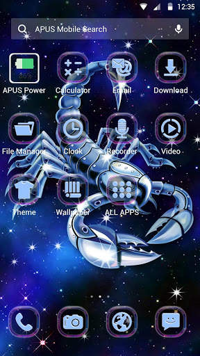 Purple Scorpio APUS launcher theme screenshot 2