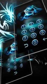 Neon Blue Dragon Phone Locker Theme screenshot 4
