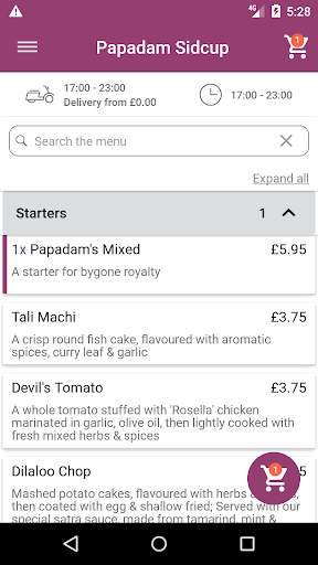 Papadam Sidcup screenshot 2
