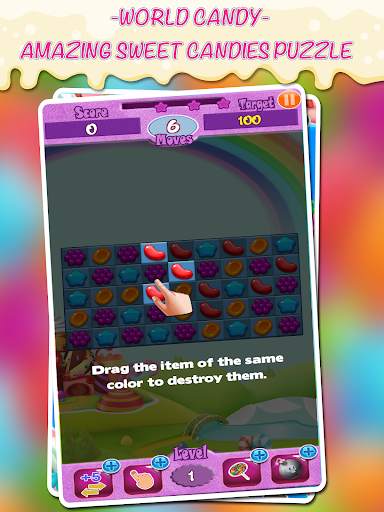 Blast Candies in World Candy: Free Match 3 Puzzle screenshot 4