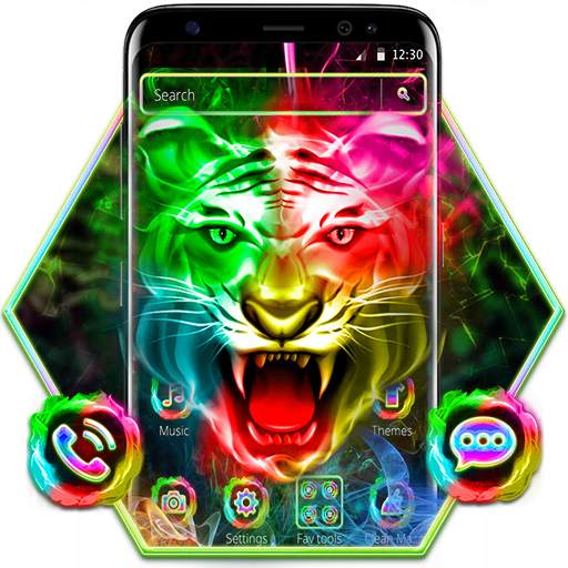 Colorful Neon Wild Tiger Theme 1.1.4