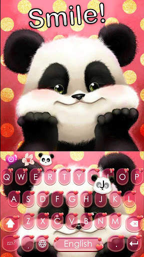 Love Cute Panda Keyboard Theme screenshot 4