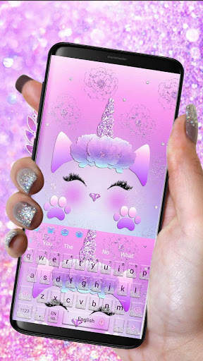 Galaxy Cuteness Unicorn Keyboard Theme screenshot 1