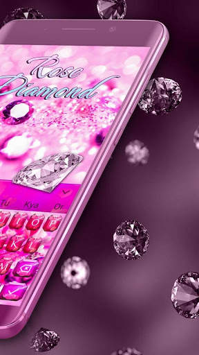 Pink Rose Diamond Keyboard Theme screenshot 2