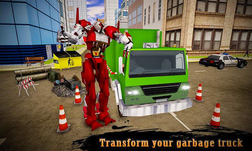 Real Robot Transformation Garbage Truck Driving 3D screenshot 2