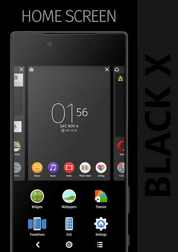 BLACK X Xperia Theme screenshot 5