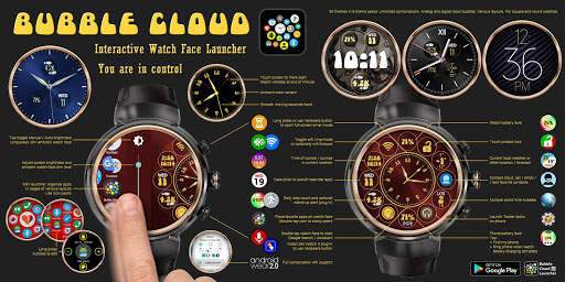 Bubble Cloud Tile Launcher Watch face (WearOS) screenshot 4
