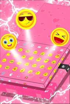 Pink Hearts Keyboard Theme 5 تصوير الشاشة