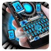 time travel future keyboard ai robot blue 10001005