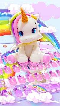 Cute Rainbow Unicorn Smile Keyboard screenshot 1