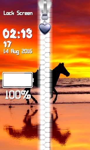 Horses Zipper Lock Screen screenshot 5
