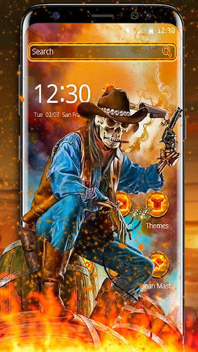 Fiery Western Skull Theme screenshot 1