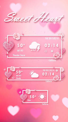 Sweet Heart GO Weather Widget screenshot 1