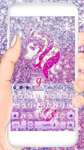 Unicorn Glitter Keyboard Theme screenshot 2