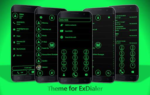 Dialer Circle Green Theme for Drupe or ExDialer скриншот 1