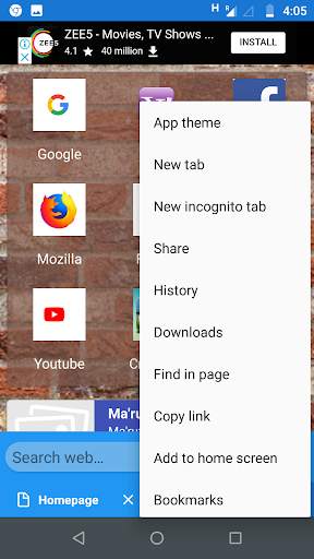 Web Browser screenshot 2