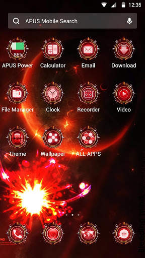 Cool Red Technology-APUS Launcher fashion theme screenshot 2