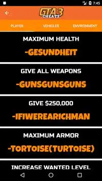 Cheats for GTA 3 screenshot 2