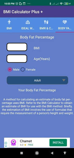 BMI Calculator    free screenshot 2