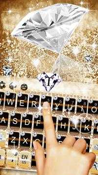 Gold Shining Diamond Keyboard Theme screenshot 5