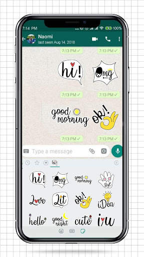 Cute Word Doodle Emoji Stickers 1 تصوير الشاشة