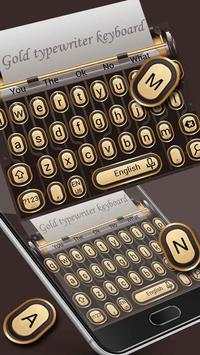 3D Gold Typewriter Keyboard Theme screenshot 1