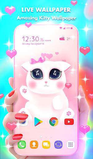 Kitty Love Live Wallpaper & An 1 تصوير الشاشة