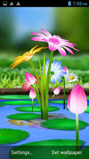 3D Flowers Touch Wallpaper screenshot 2