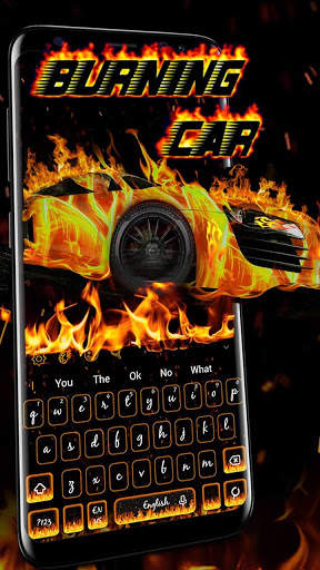 Burning Sport Car Keyboard Theme screenshot 2