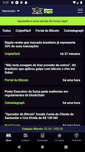 Cotação Bitcoin e Notícias de Criptomoedas por UC screenshot 1