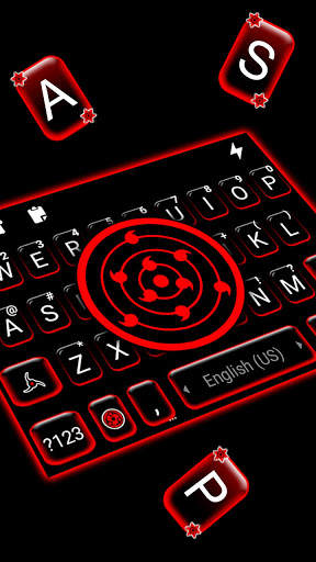 Red Cool Sharingan Keyboard Background screenshot 2