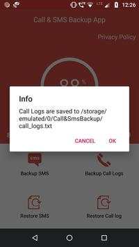 Call Log SMS backup 2 تصوير الشاشة