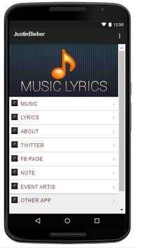 Justin Bieber Music Lyrics screenshot 1