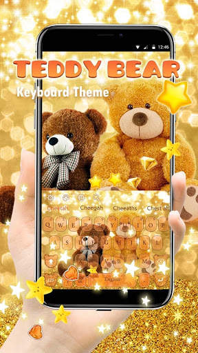Glitter Lovely Bear Keyboard Theme screenshot 1